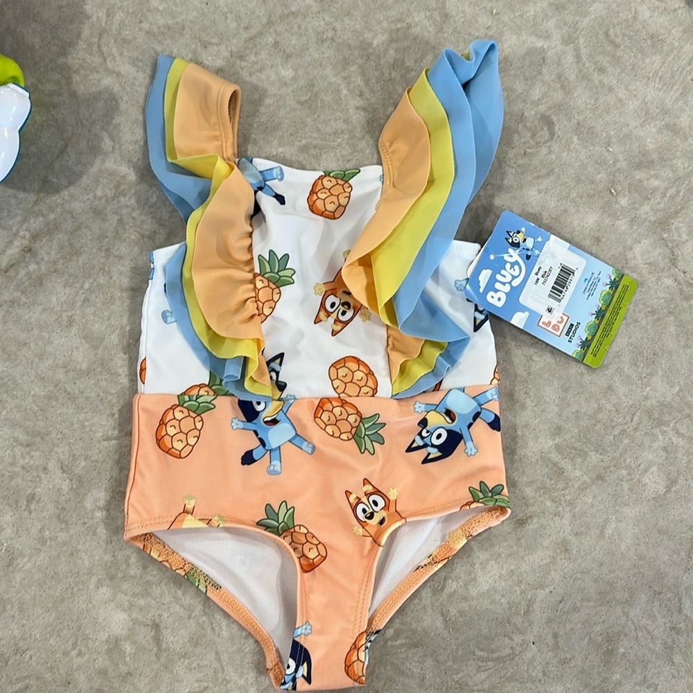 NWT Bluey Swimsuit with Ruffles